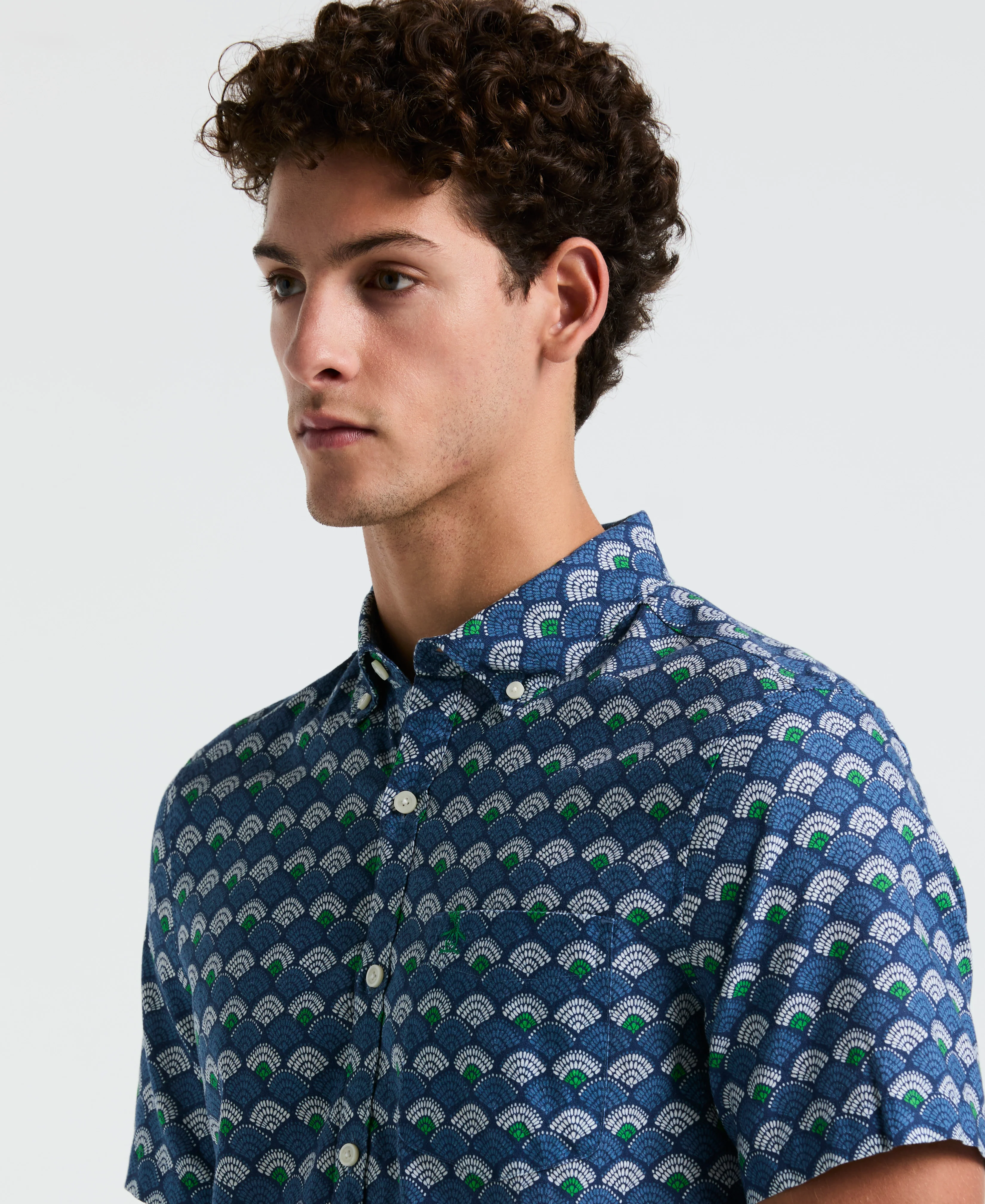 Linen Blend Multiscallop Shirt - Image 3