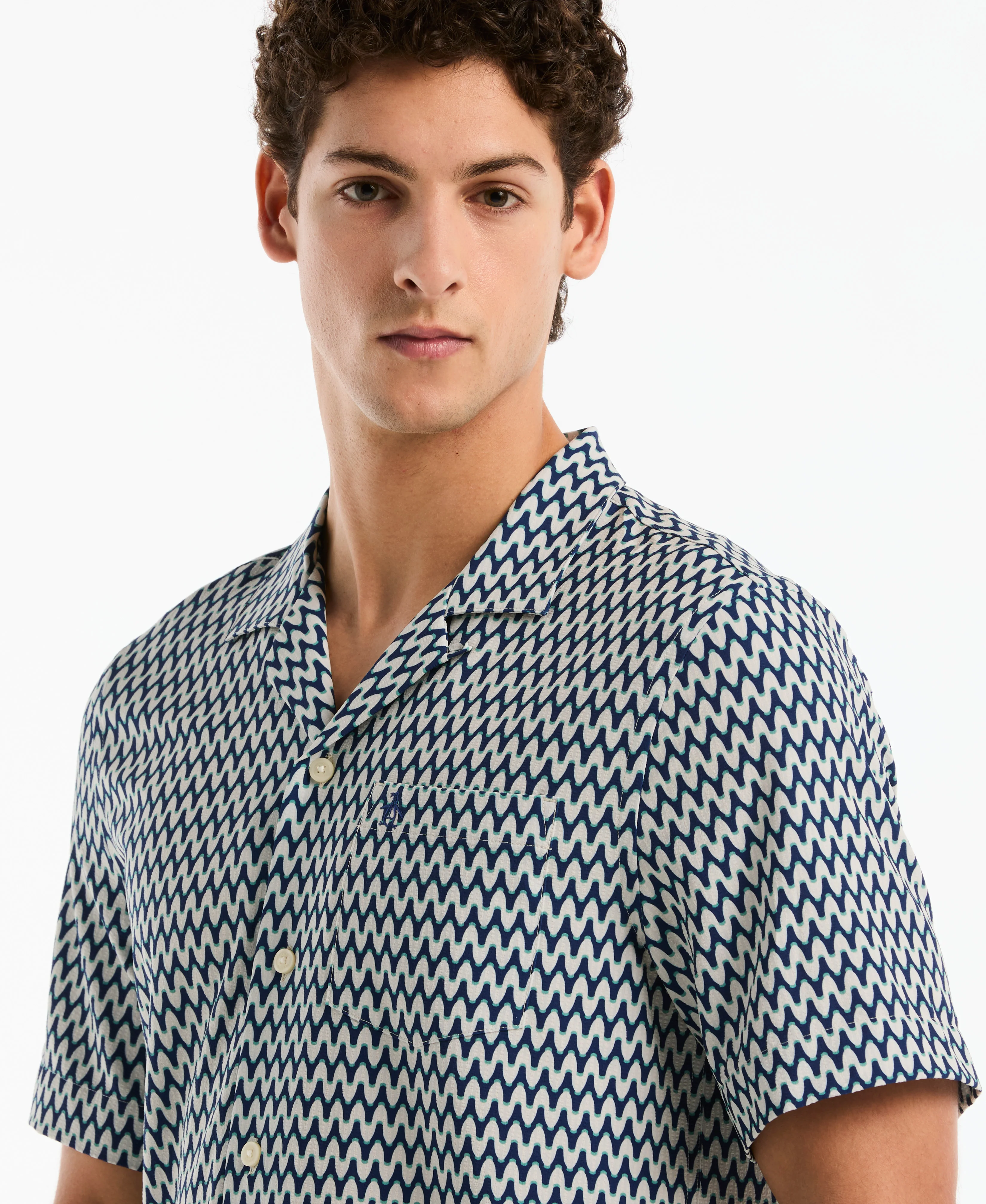 Seersucker All-Over Wavy Camp Shirt - Image 3