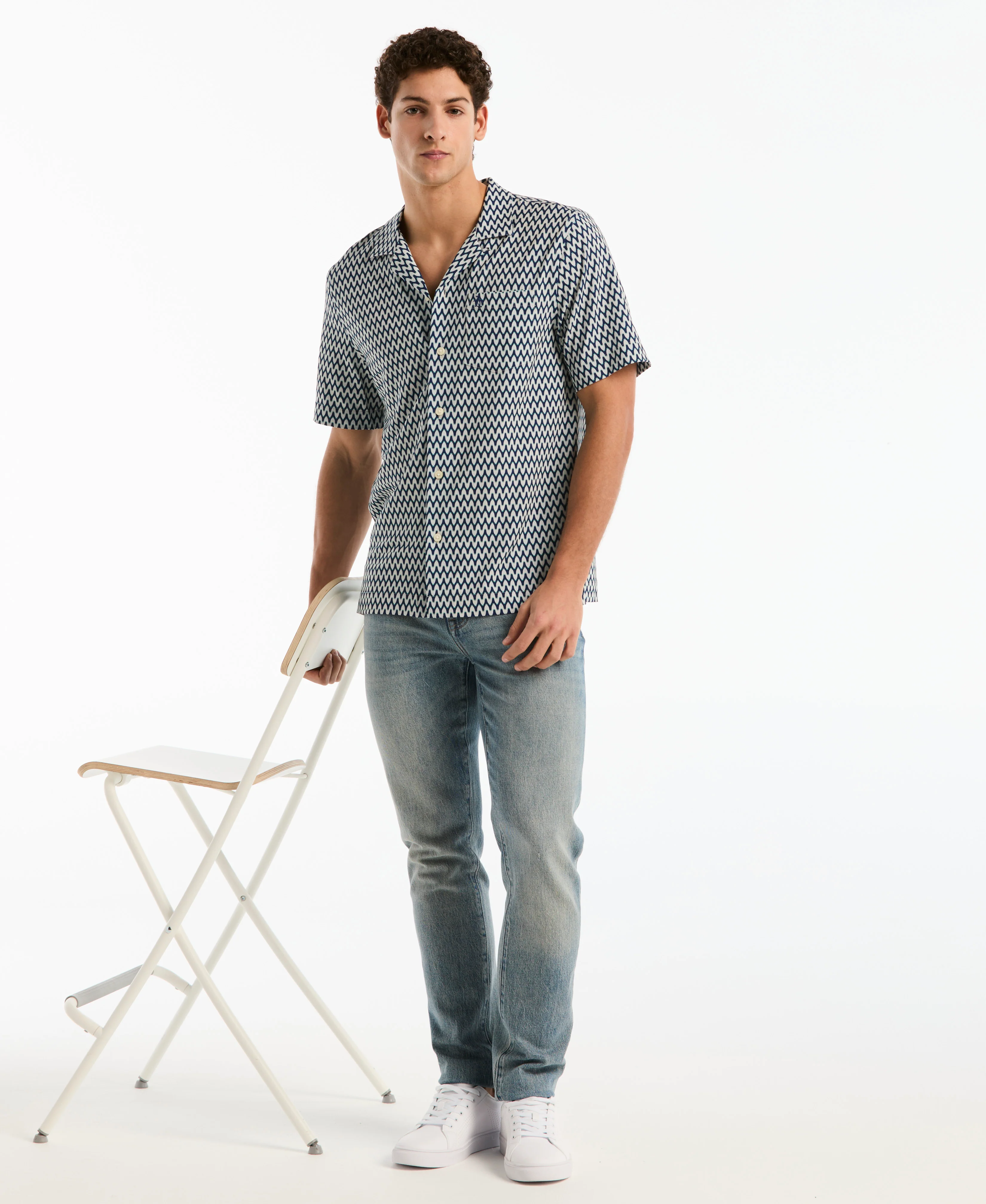 Seersucker All-Over Wavy Camp Shirt - Image 4