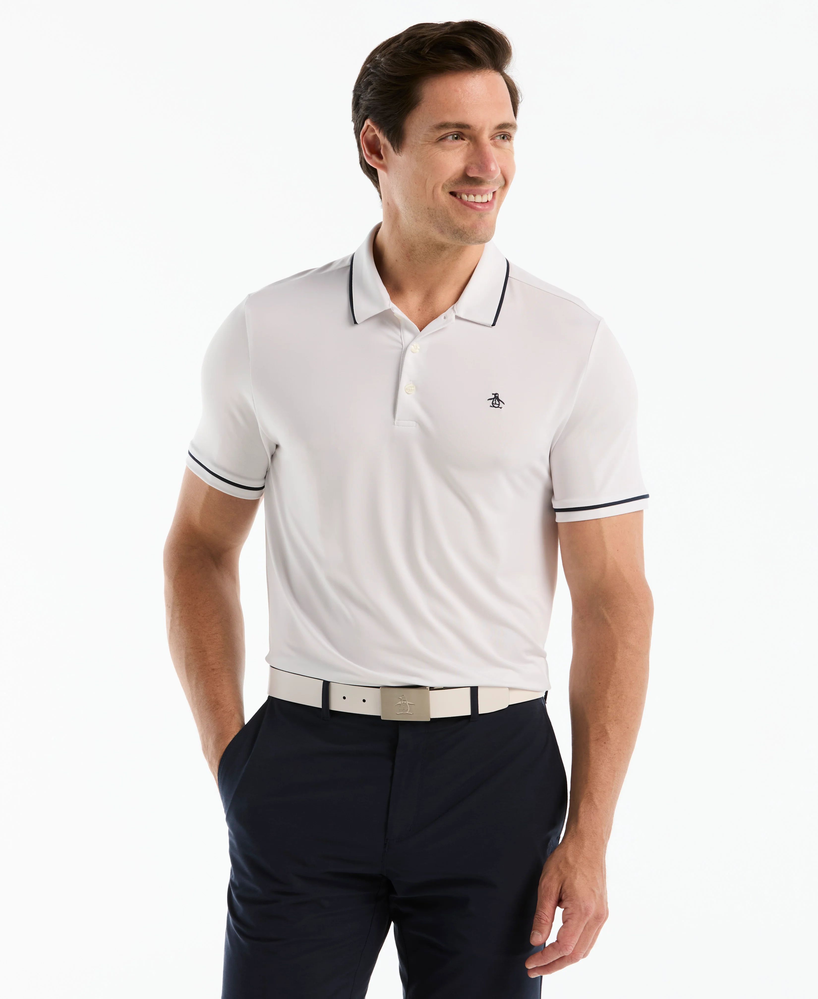 Contrast Tipping Solid Golf Polo