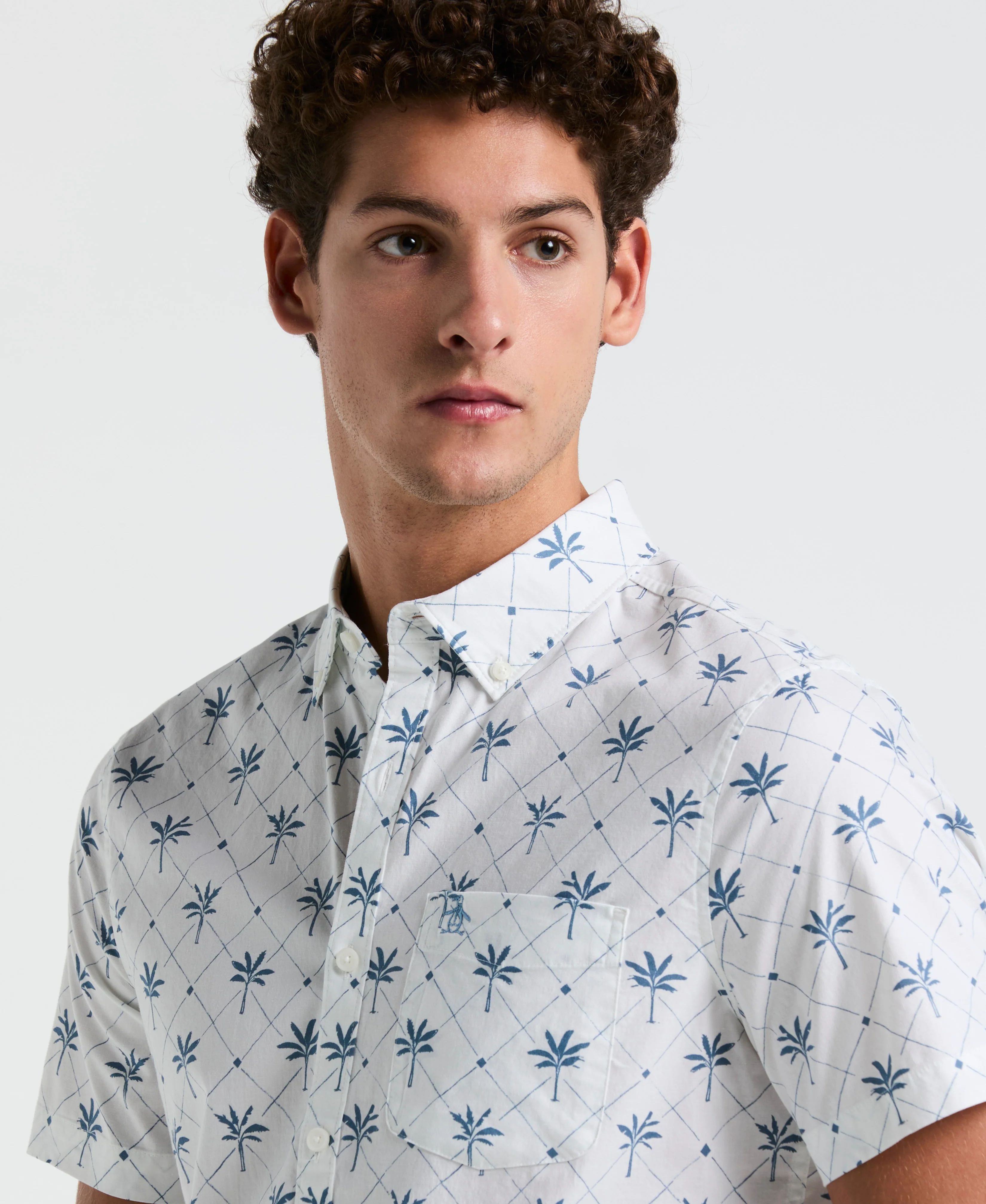 Cotton Poplin Palm Tile Shirt - Image 3
