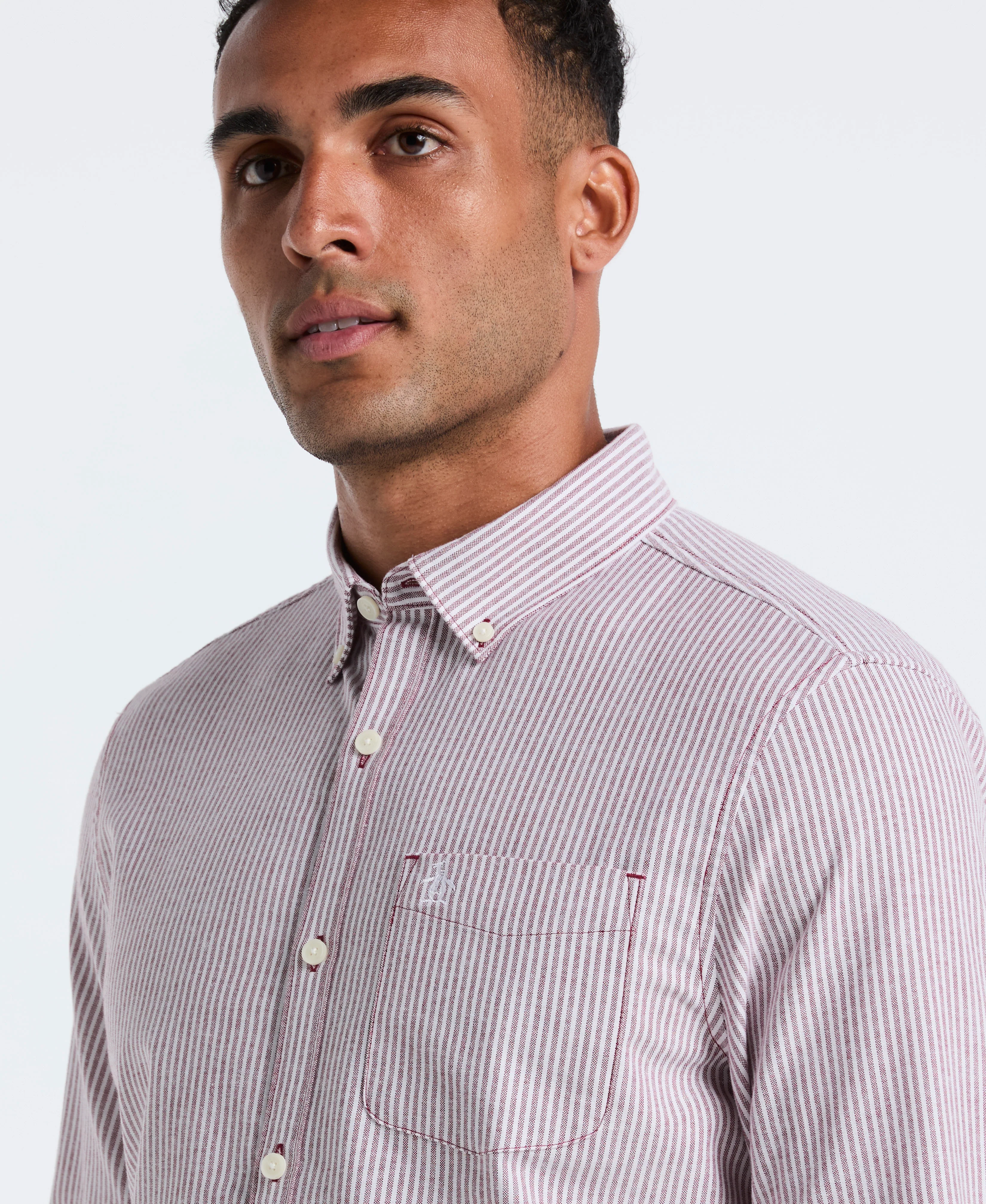 Oxford Long Sleeve Stripe Shirt - Image 7