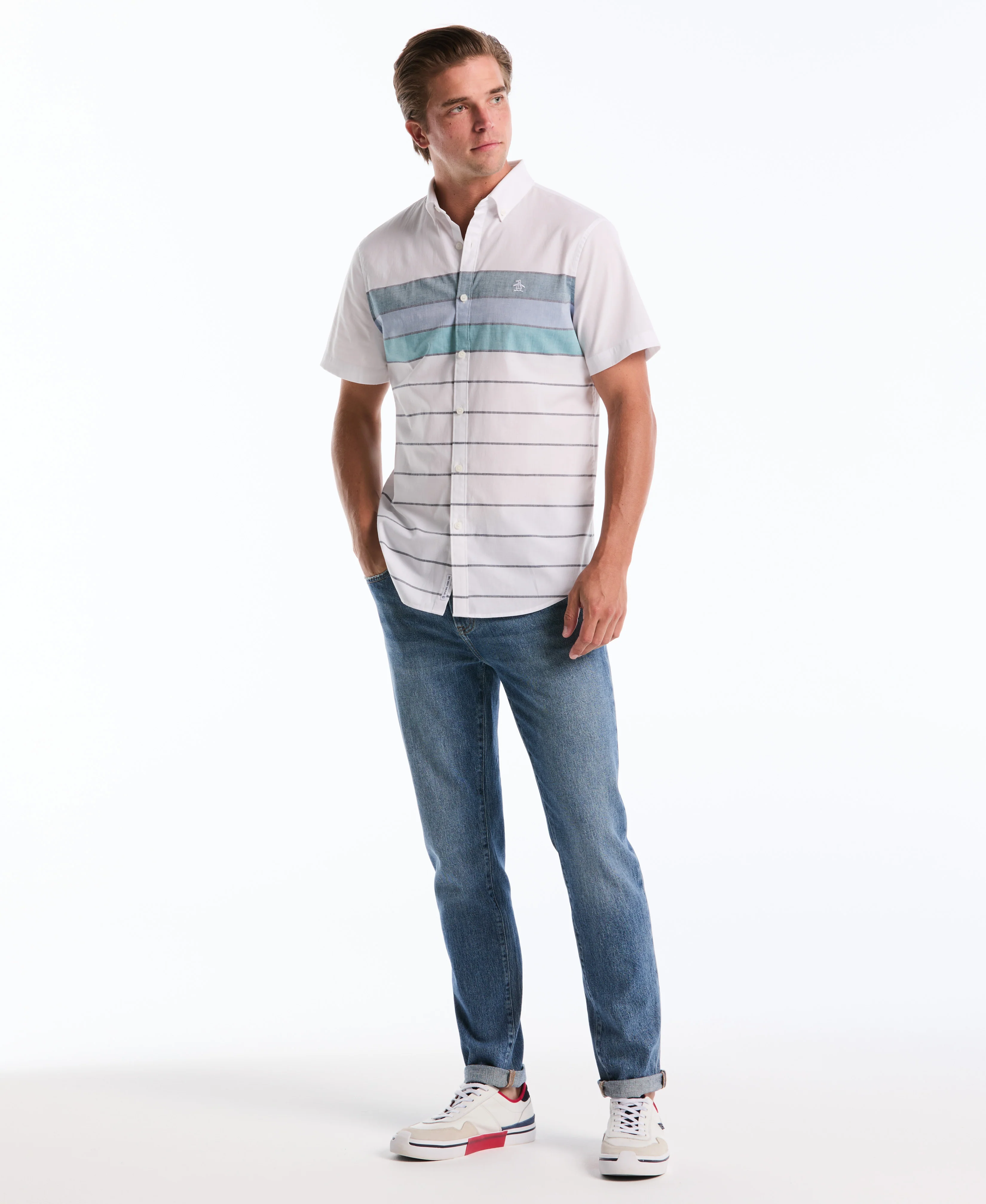 Striped Button-Down Poplin Shirt - Image 8