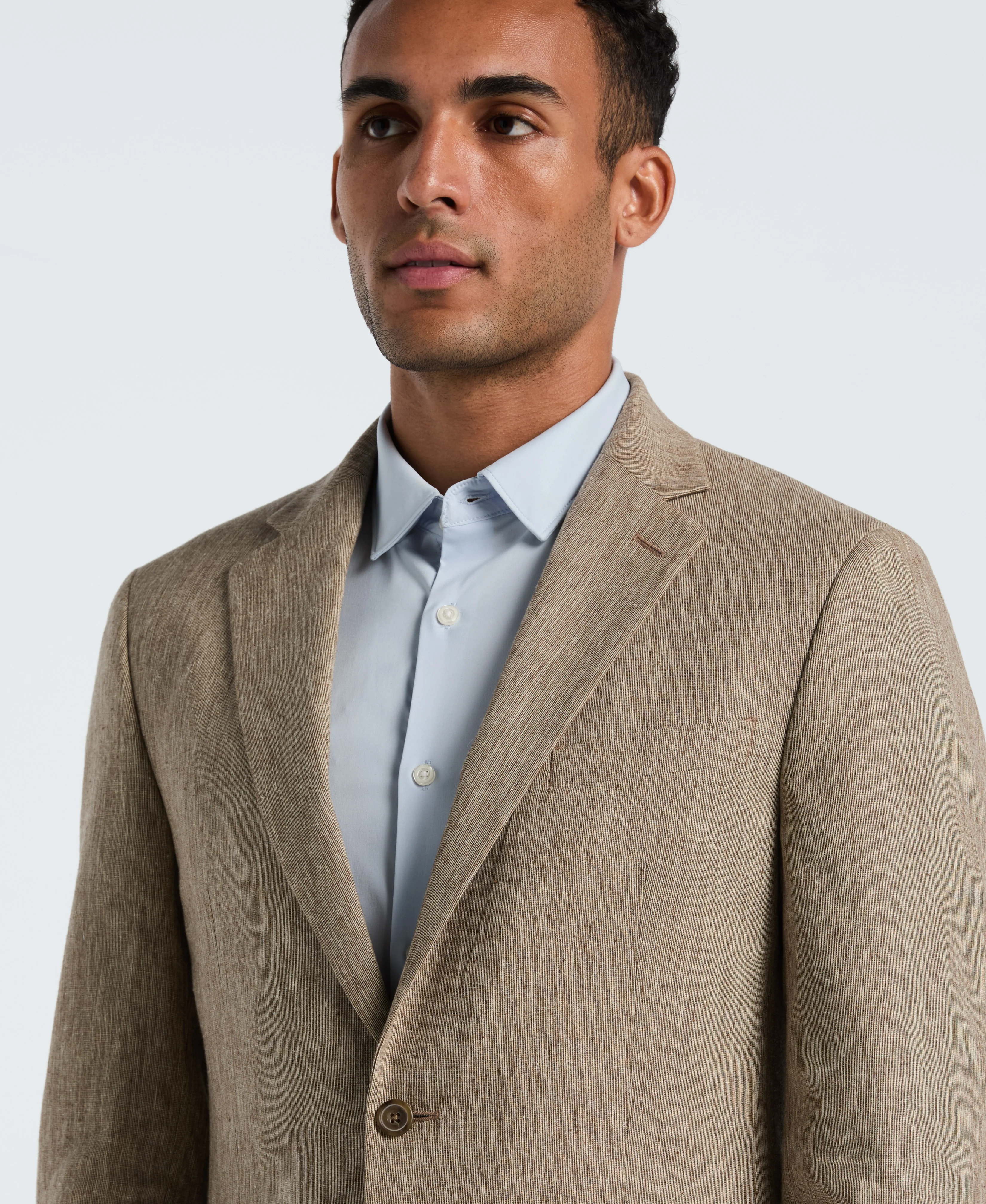 Tan Linen Suit Separate Jacket - Image 3