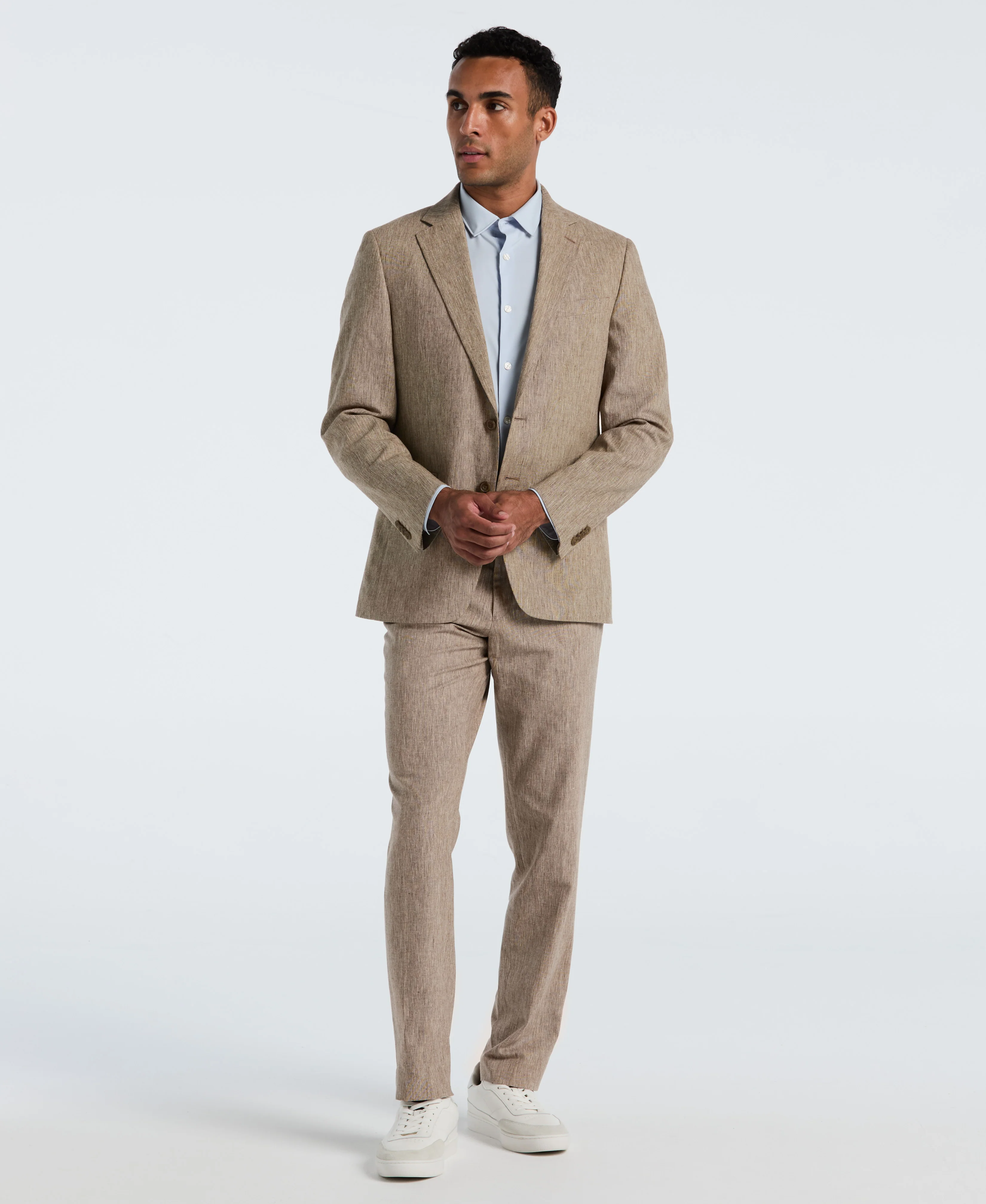Tan Linen Suit Separate Jacket - Image 4