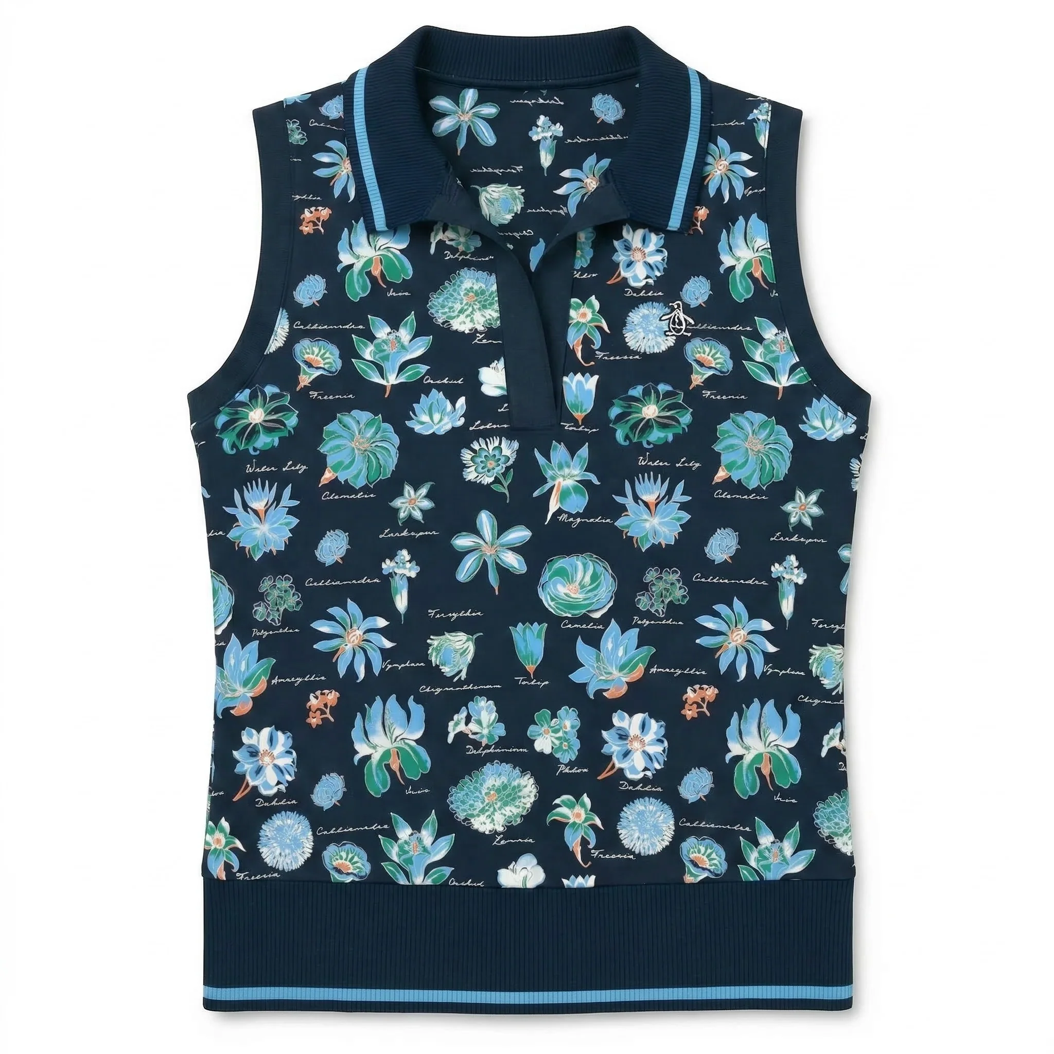 Women's Floral Sleeveless Golf Polo