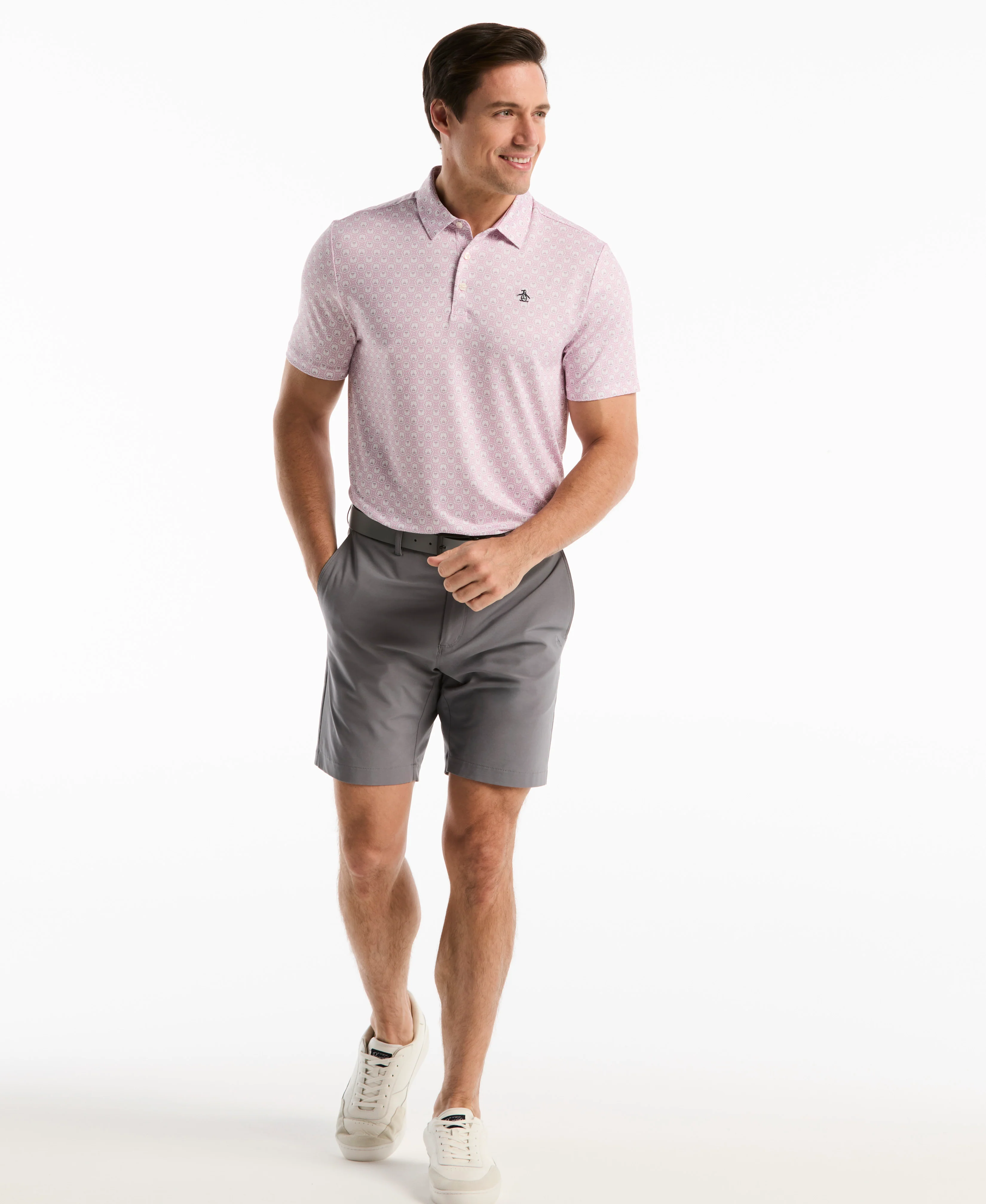 Tiny Geometric Print Golf Polo - Image 4