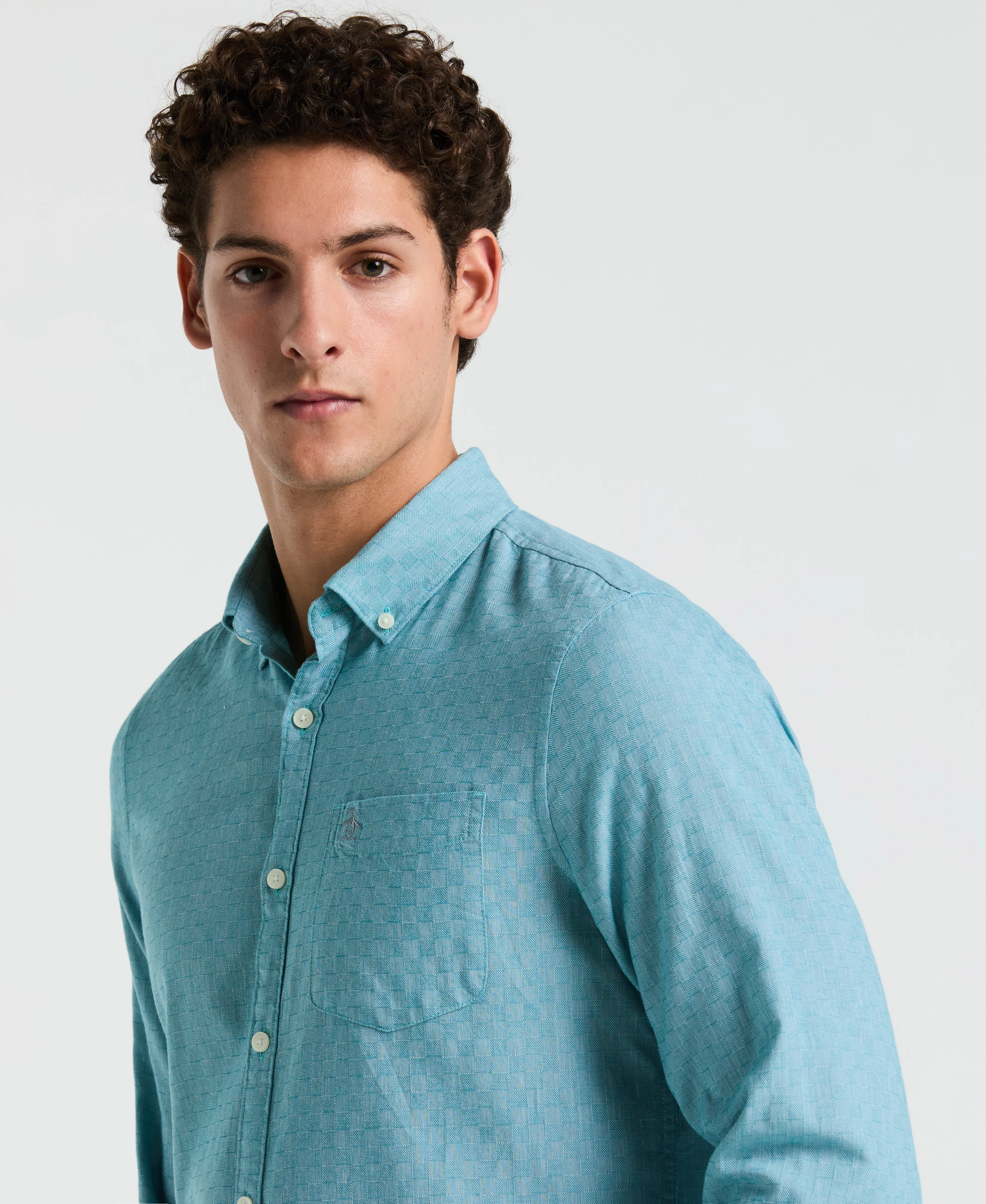 EcoVero™ Tonal Long Sleeve Shirt - Image 3