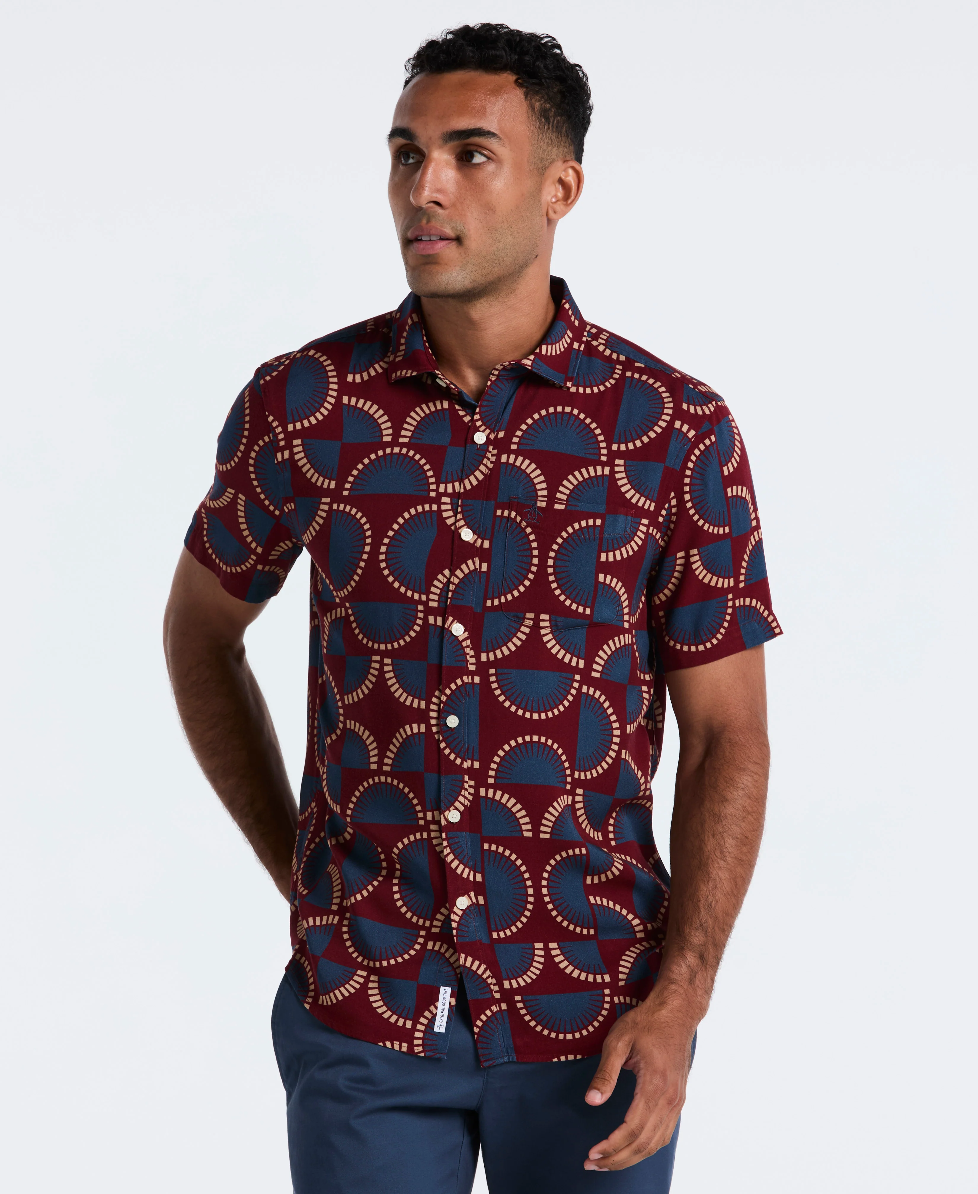 Viscose Printed Button-Up Shirt