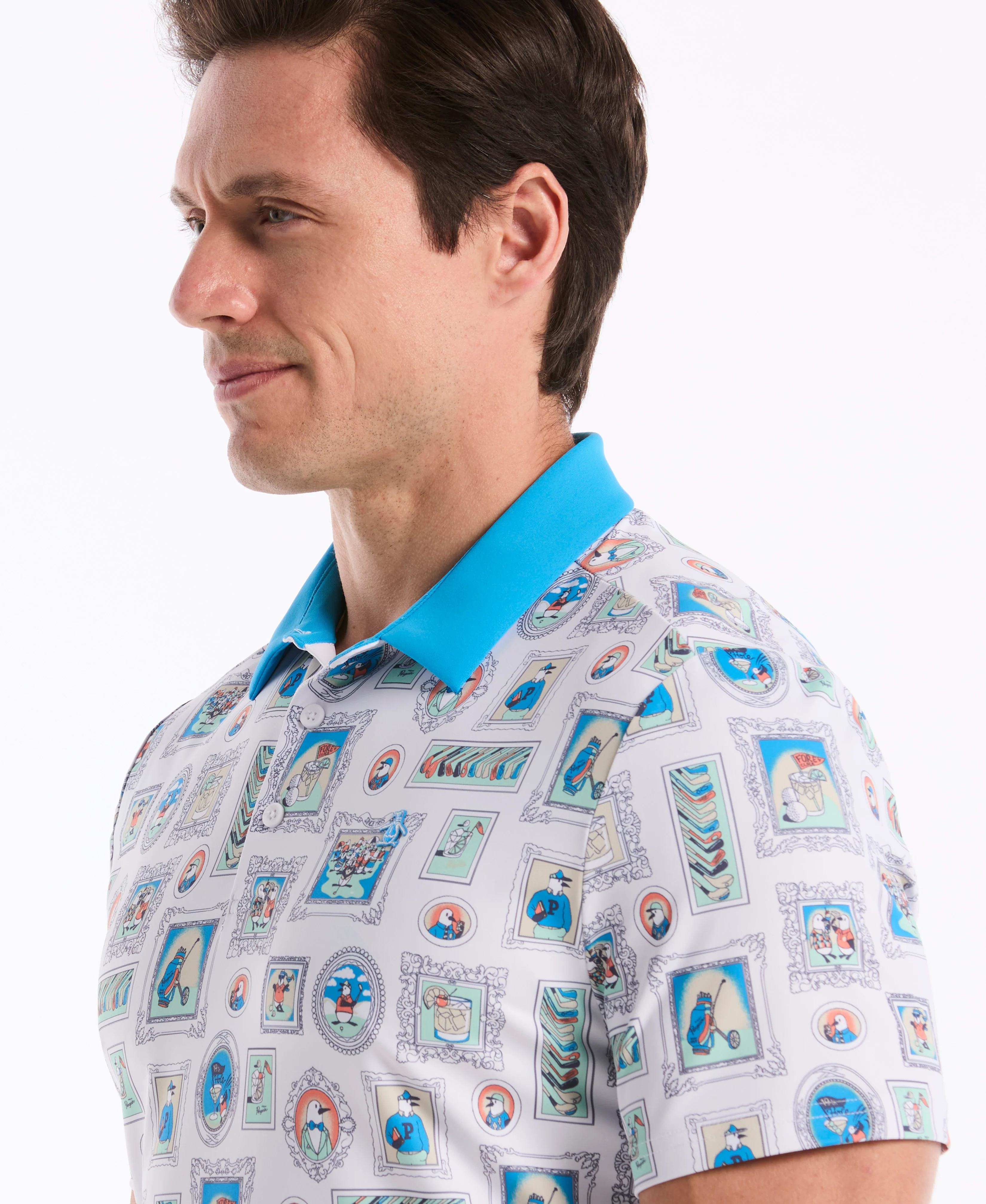 Wall Of Fame Print Golf Polo - Image 3