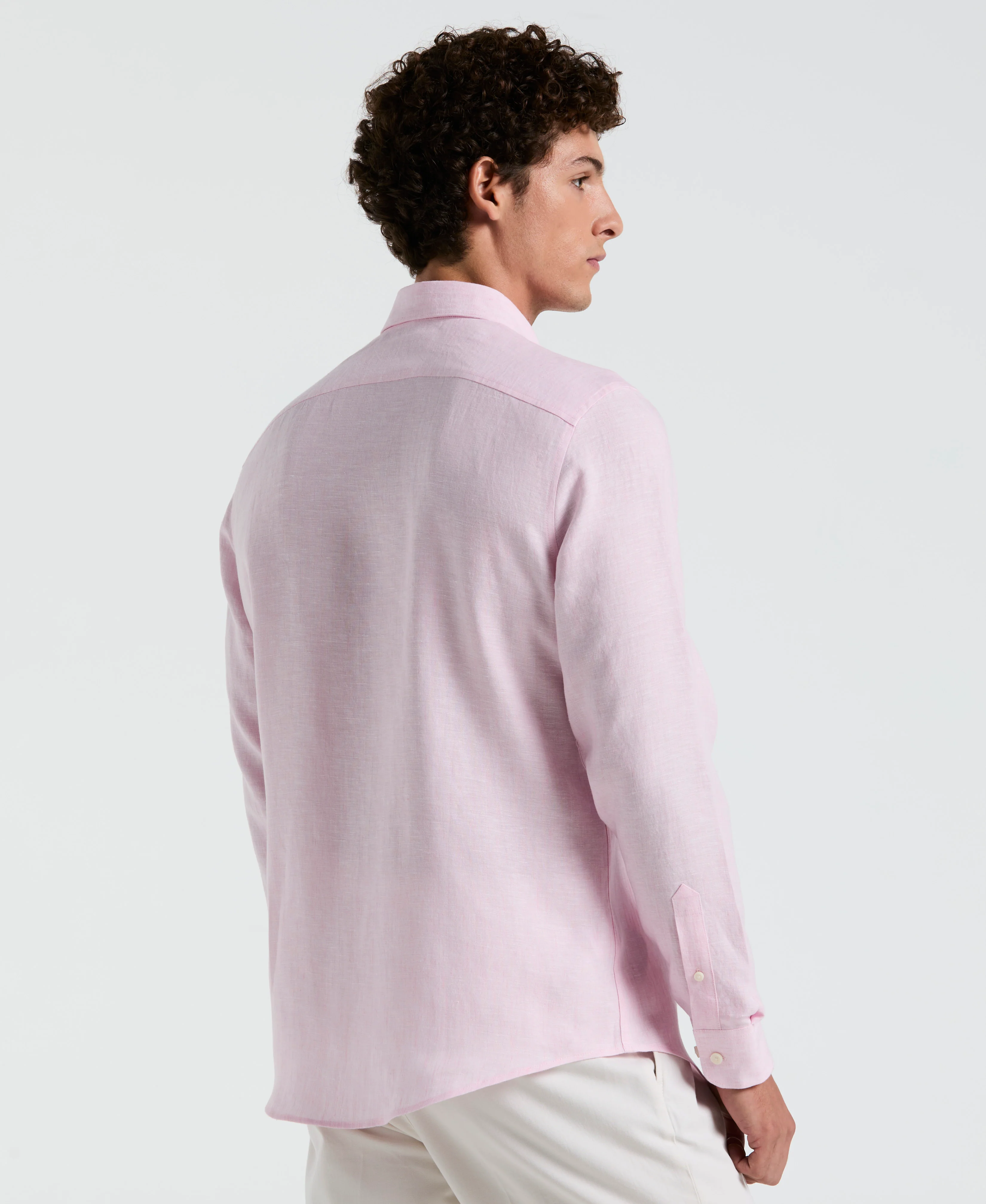 Washed Linen Long Sleeve Shirt - Image 10