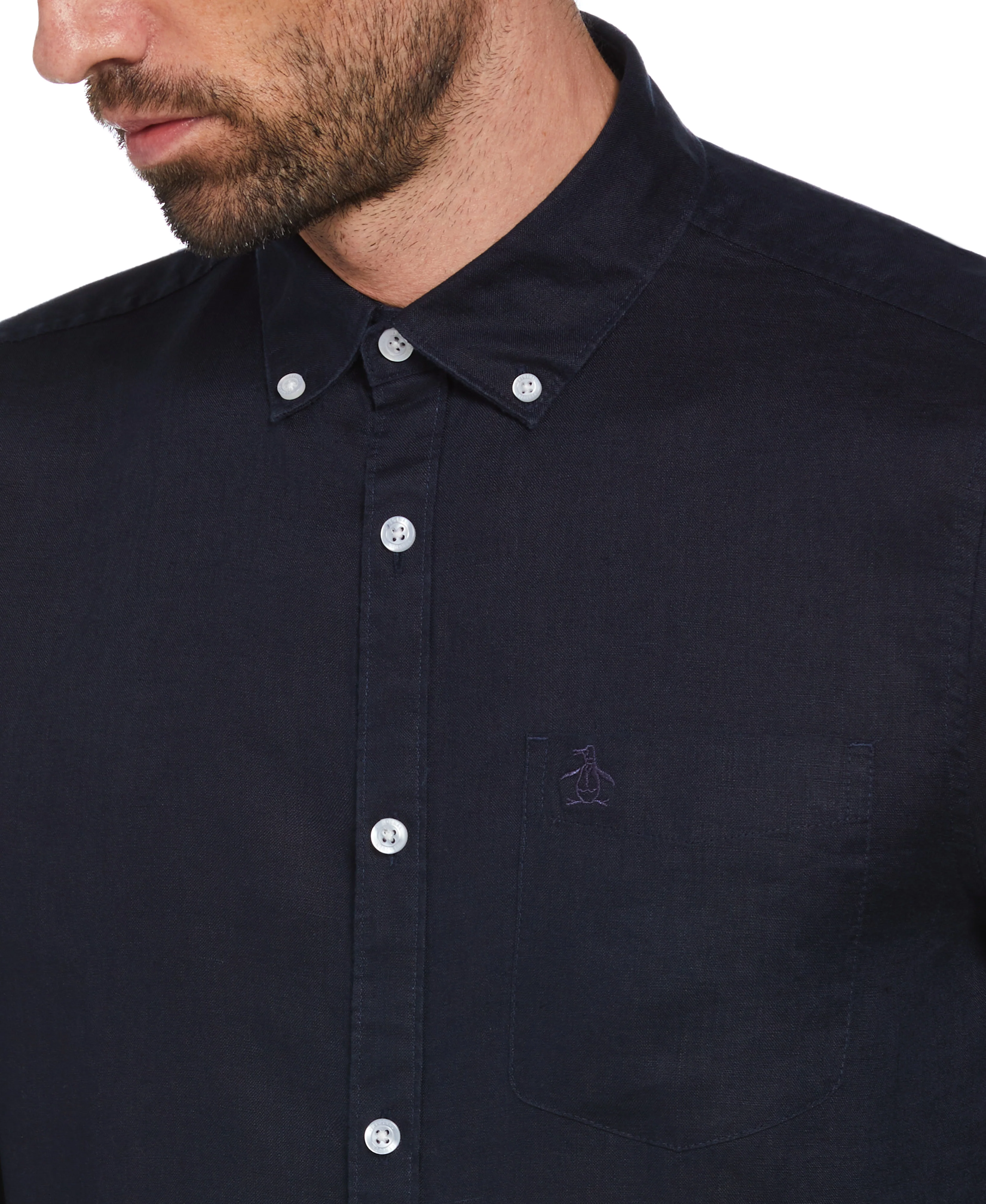 Washed Linen Long Sleeve Shirt - Image 15