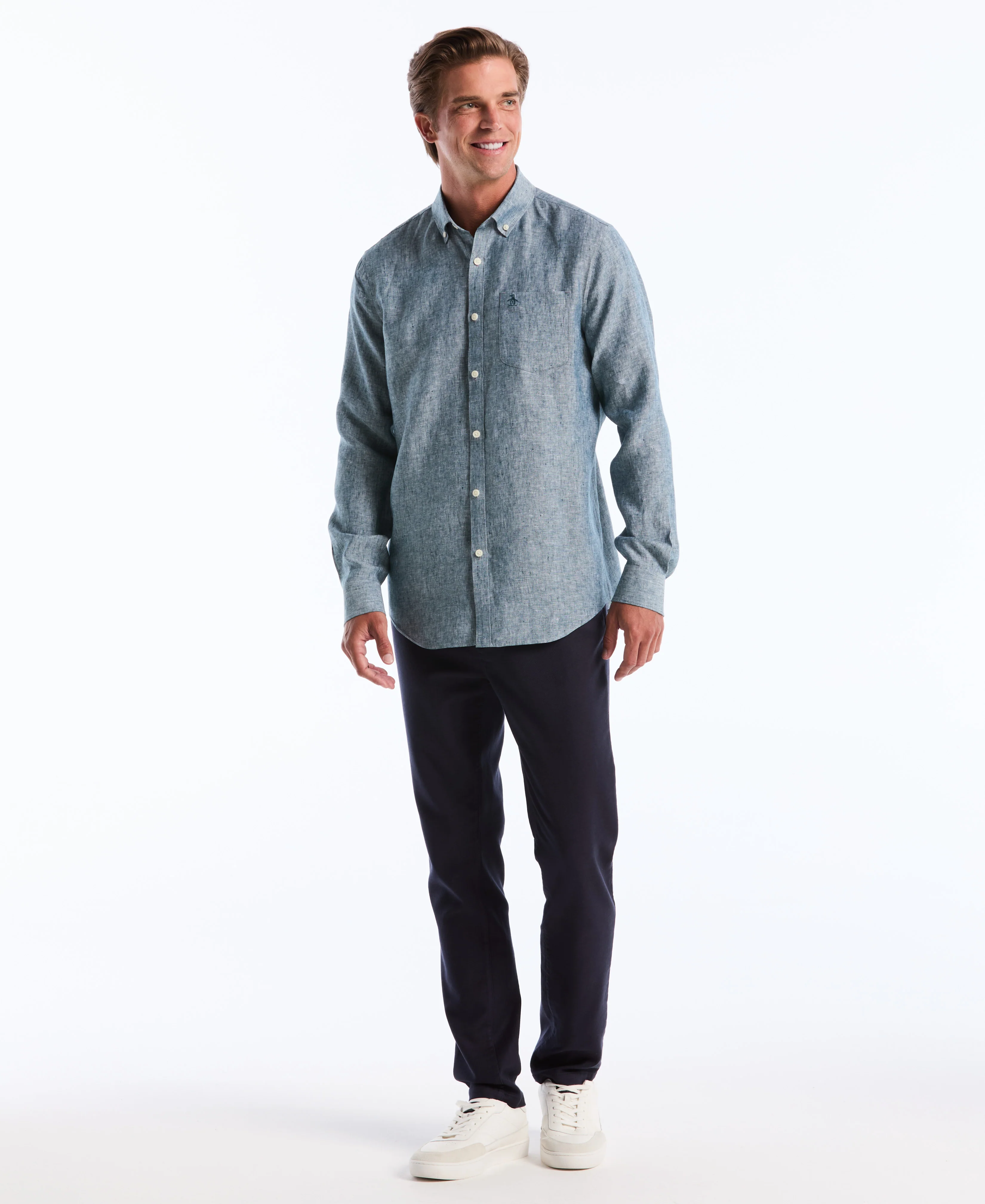 Washed Linen Long Sleeve Shirt - Image 23