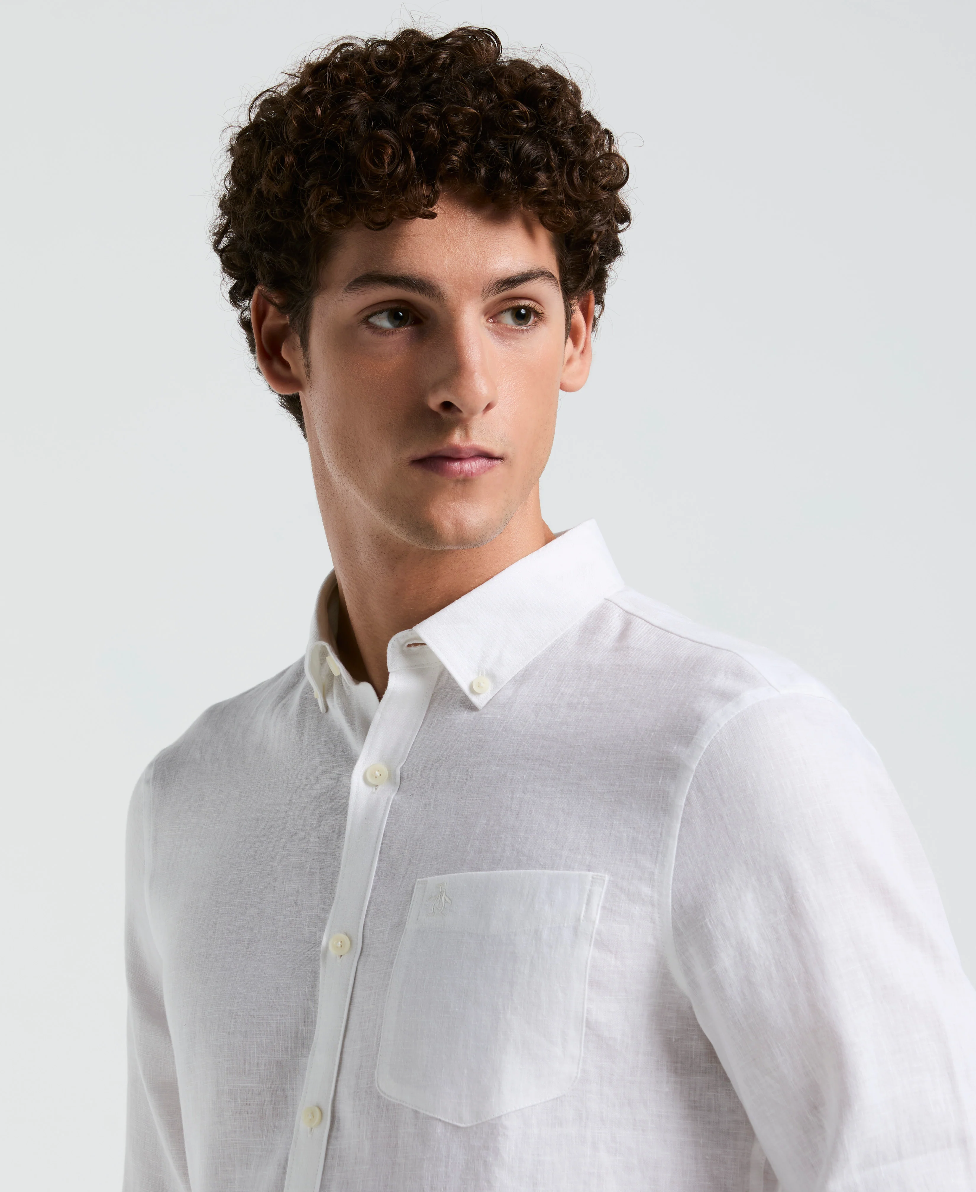 Washed Linen Long Sleeve Shirt - Image 3
