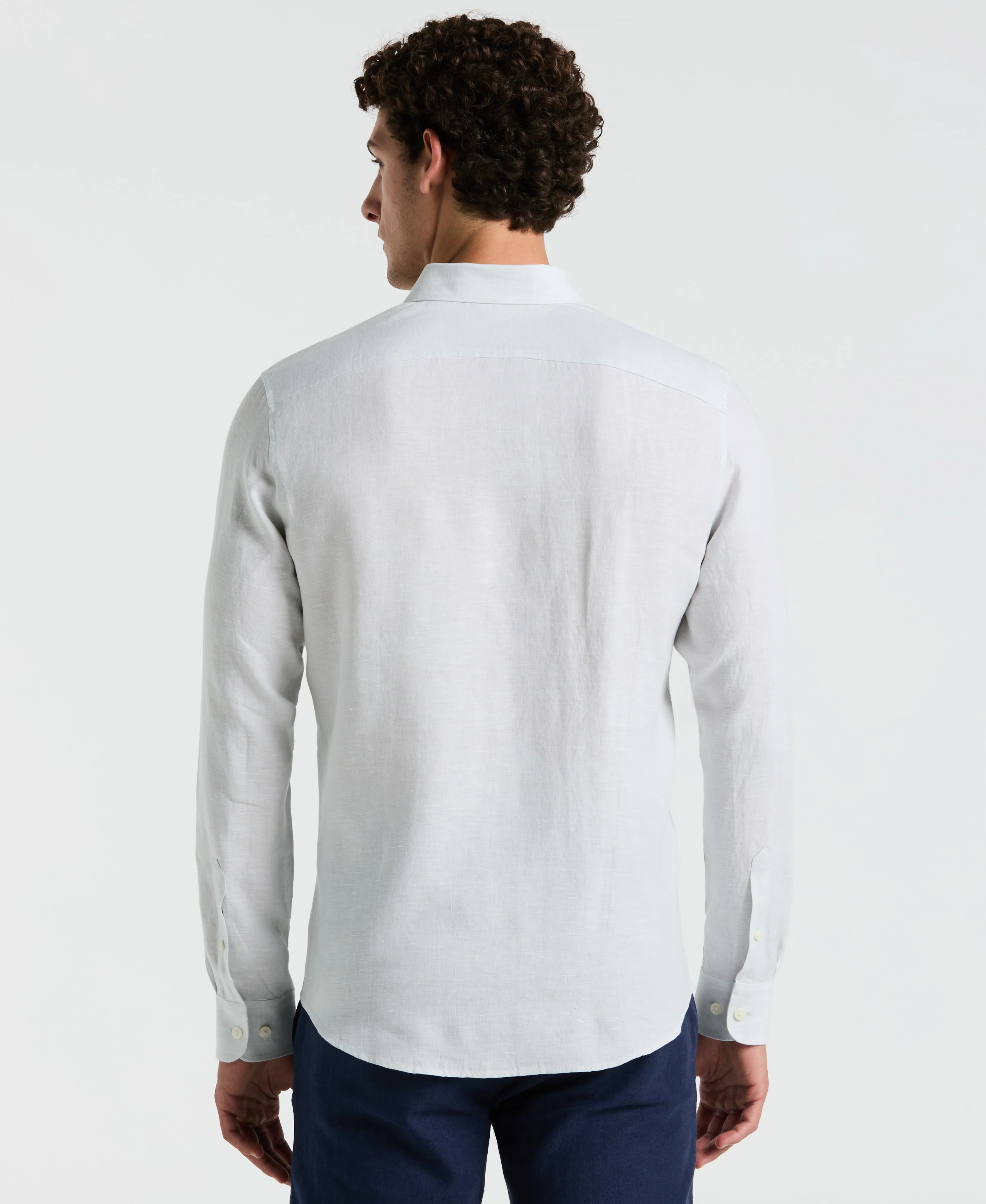 Washed Linen Long Sleeve Shirt - Image 6