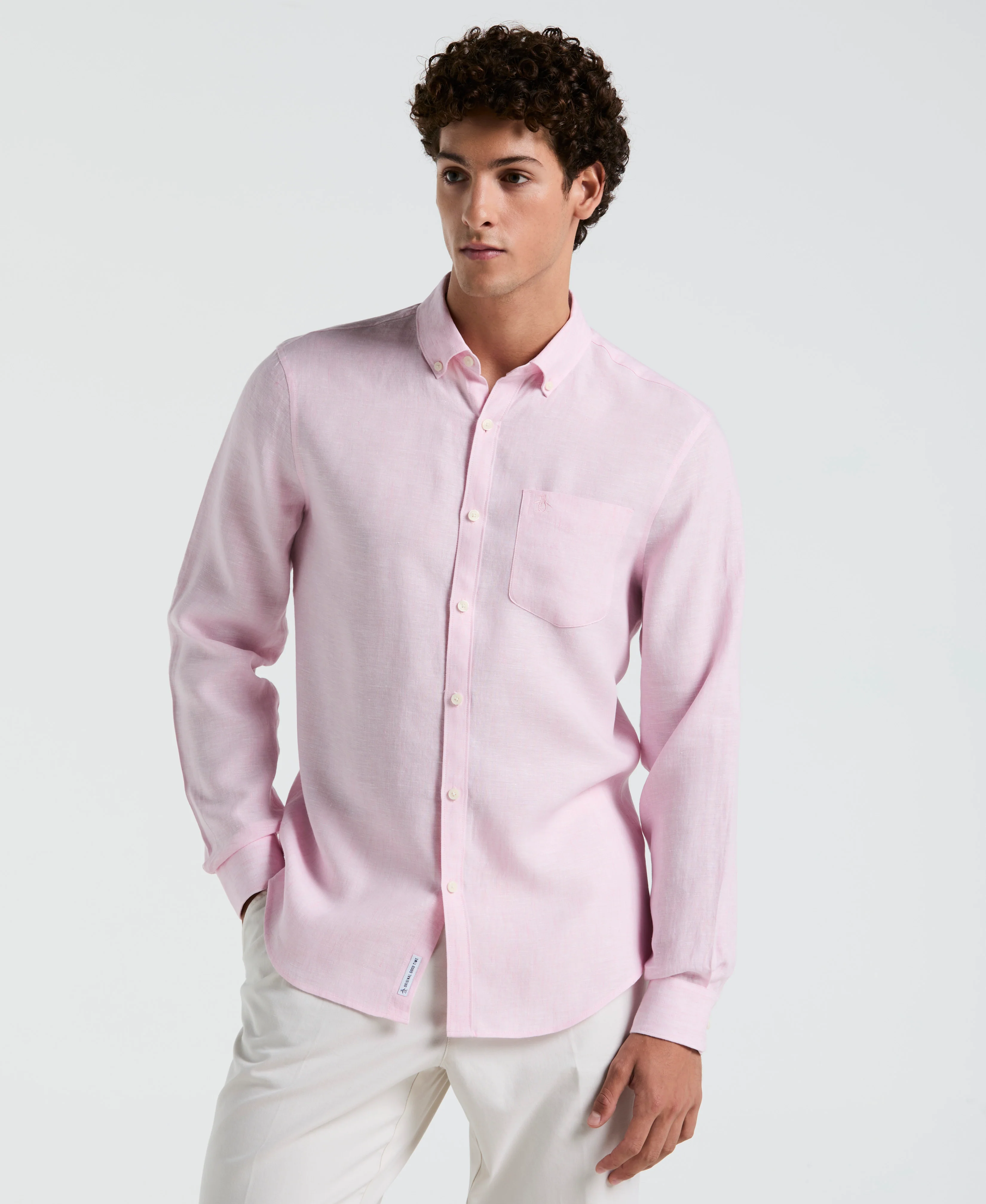 Washed Linen Long Sleeve Shirt - Image 9