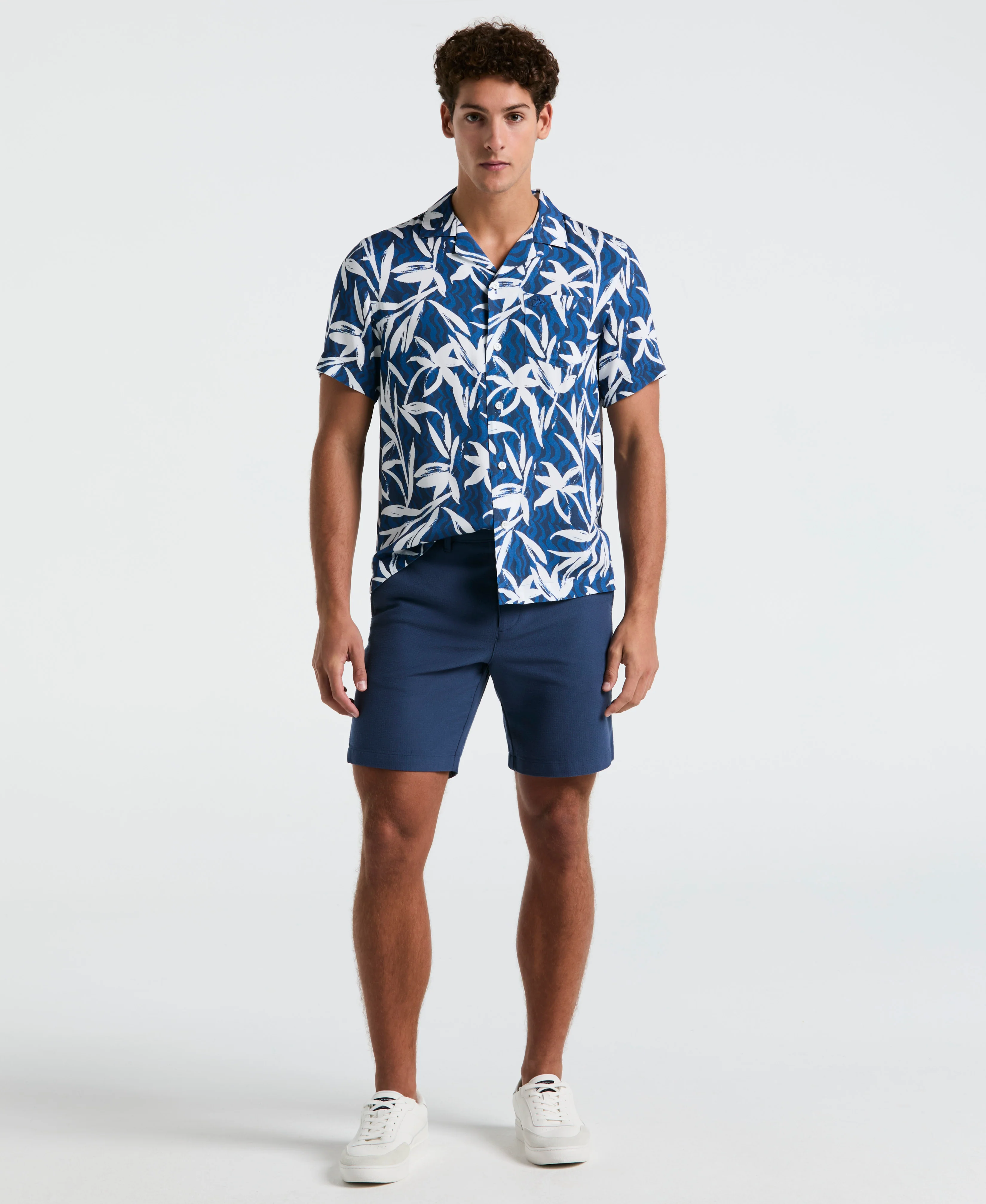 Wave Floral Print Camp Shirt - Image 4