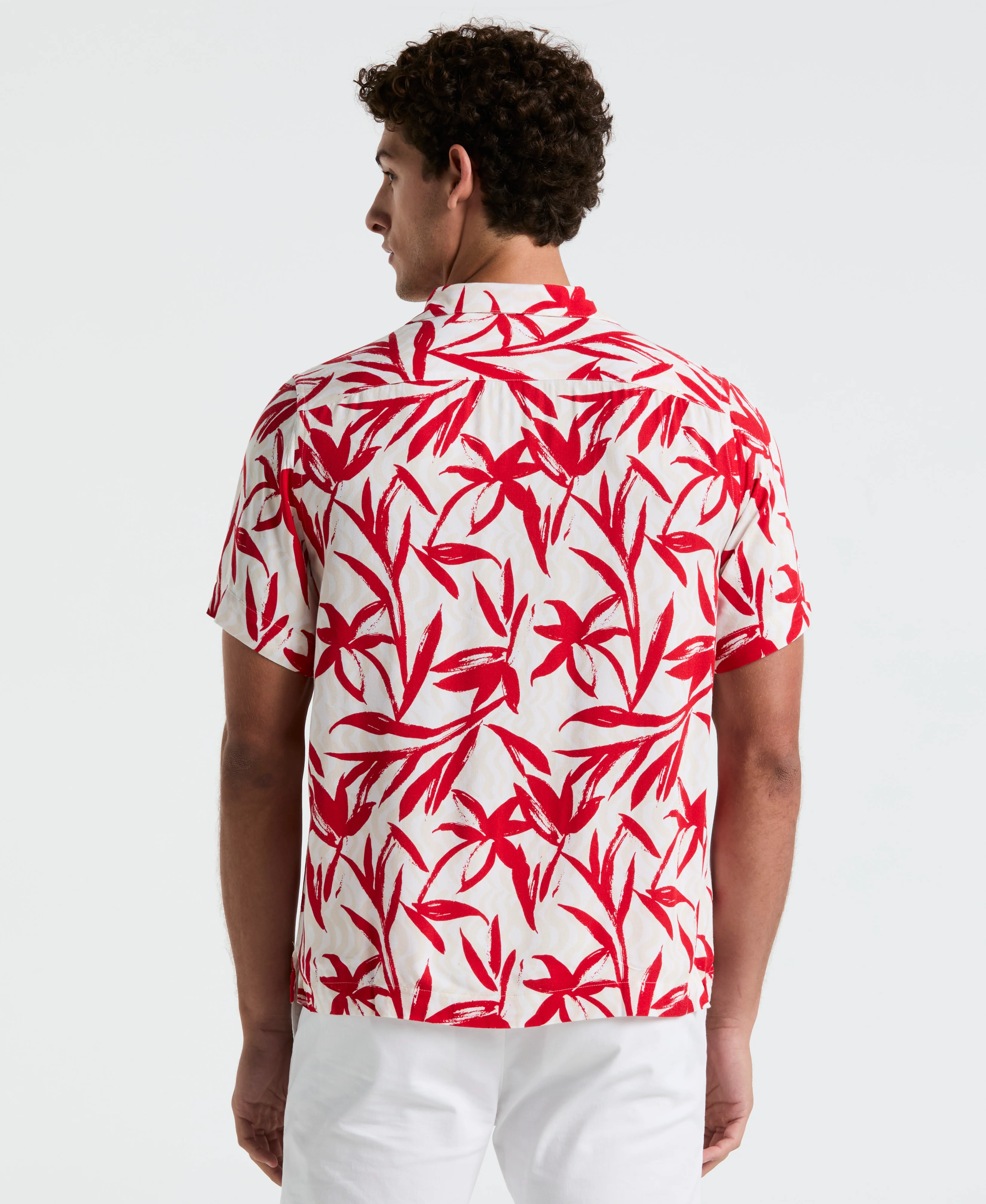 Wave Floral Print Camp Shirt - Image 6