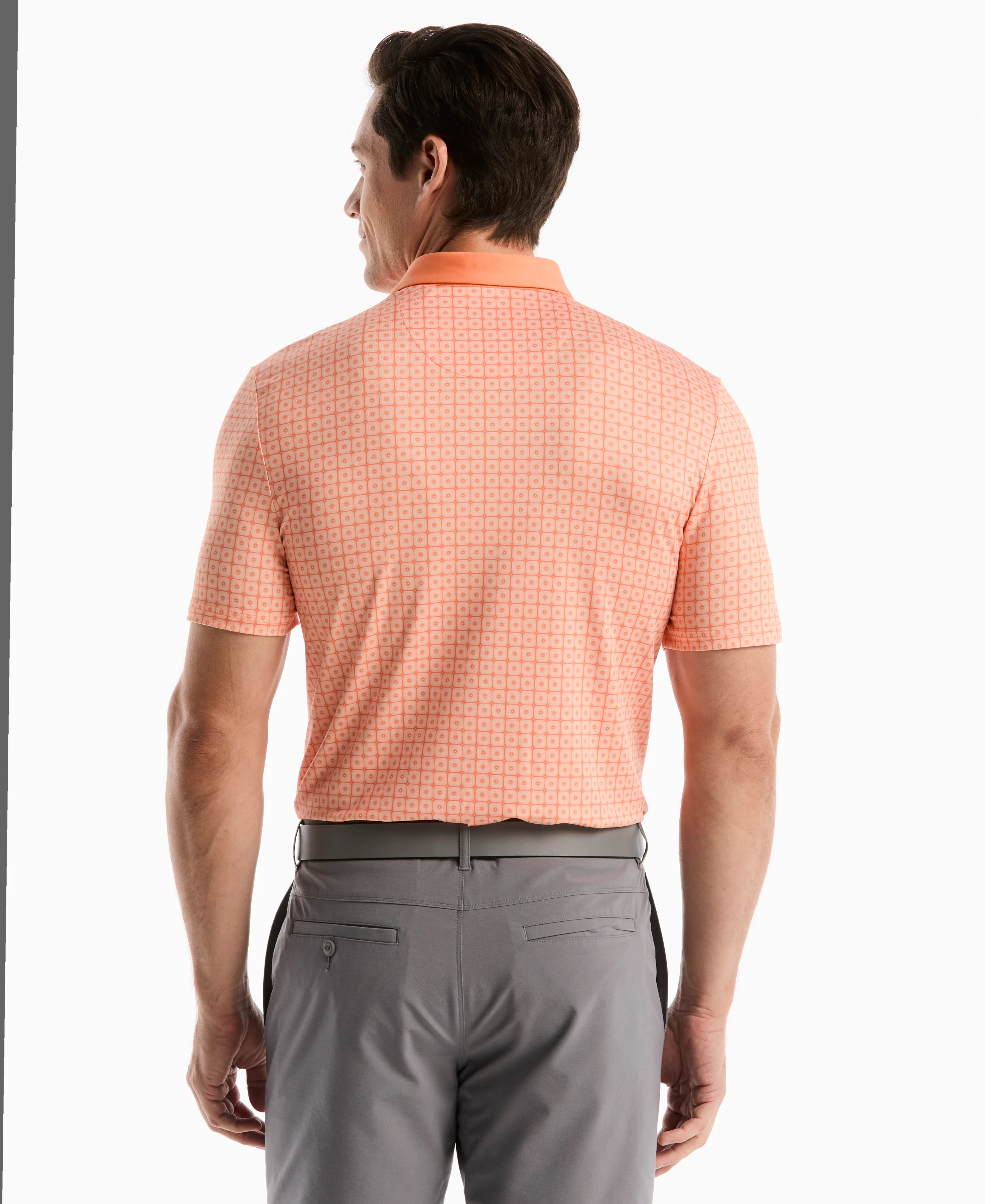 Windowpane Print Golf Polo - Image 4