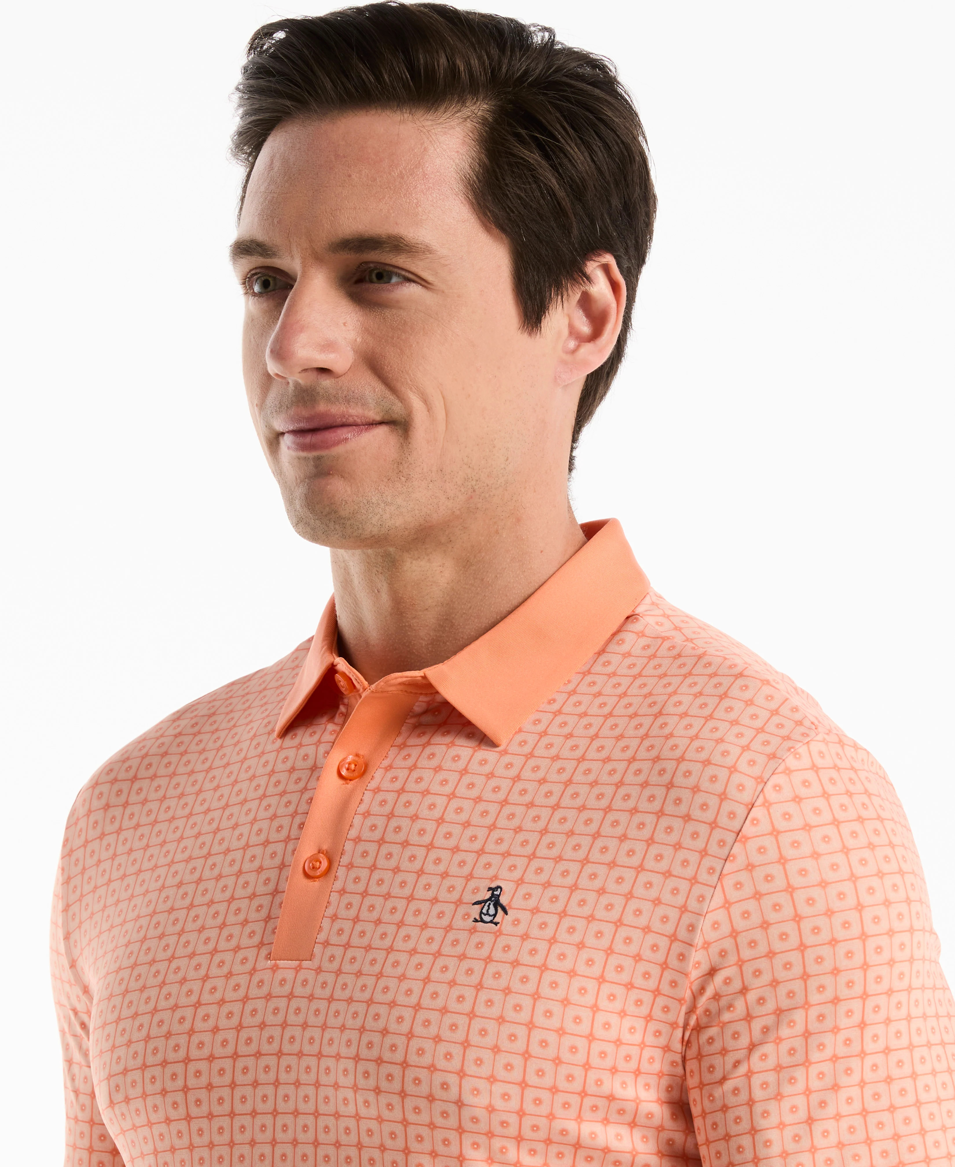 Windowpane Print Golf Polo - Image 5