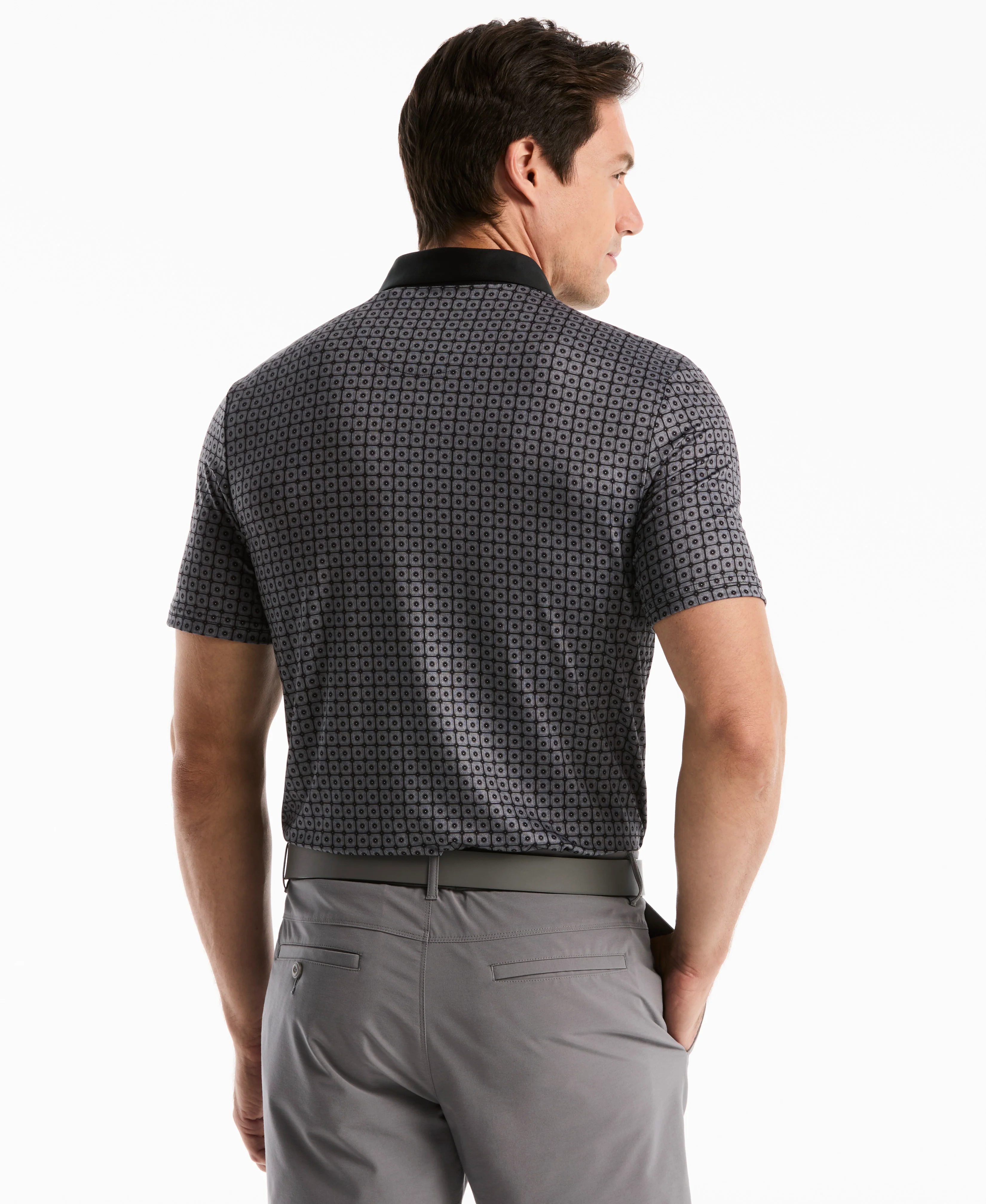Windowpane Print Golf Polo - Image 8