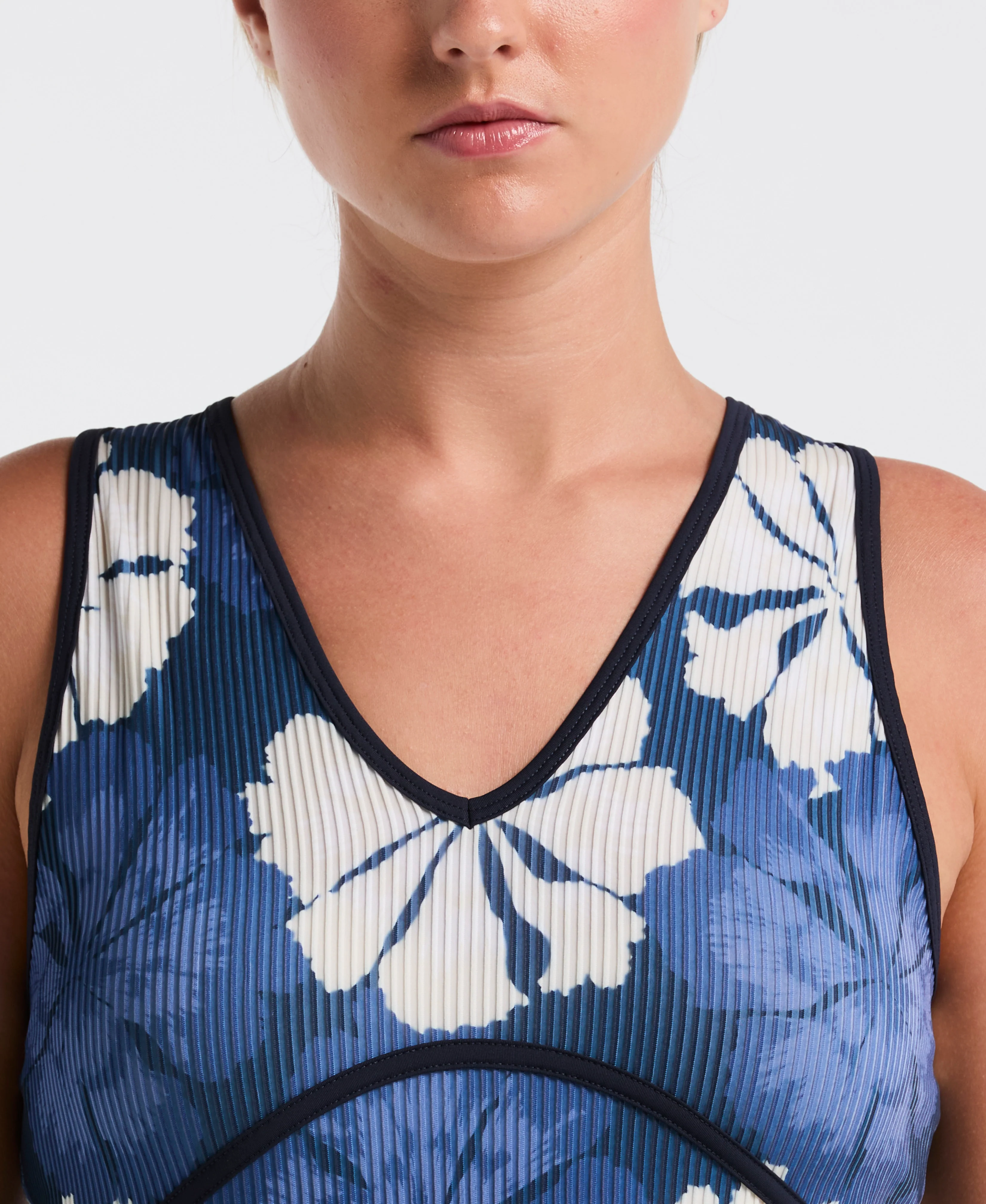 Women's Fuji Floral Ribbed Tennis Tank - Image 3