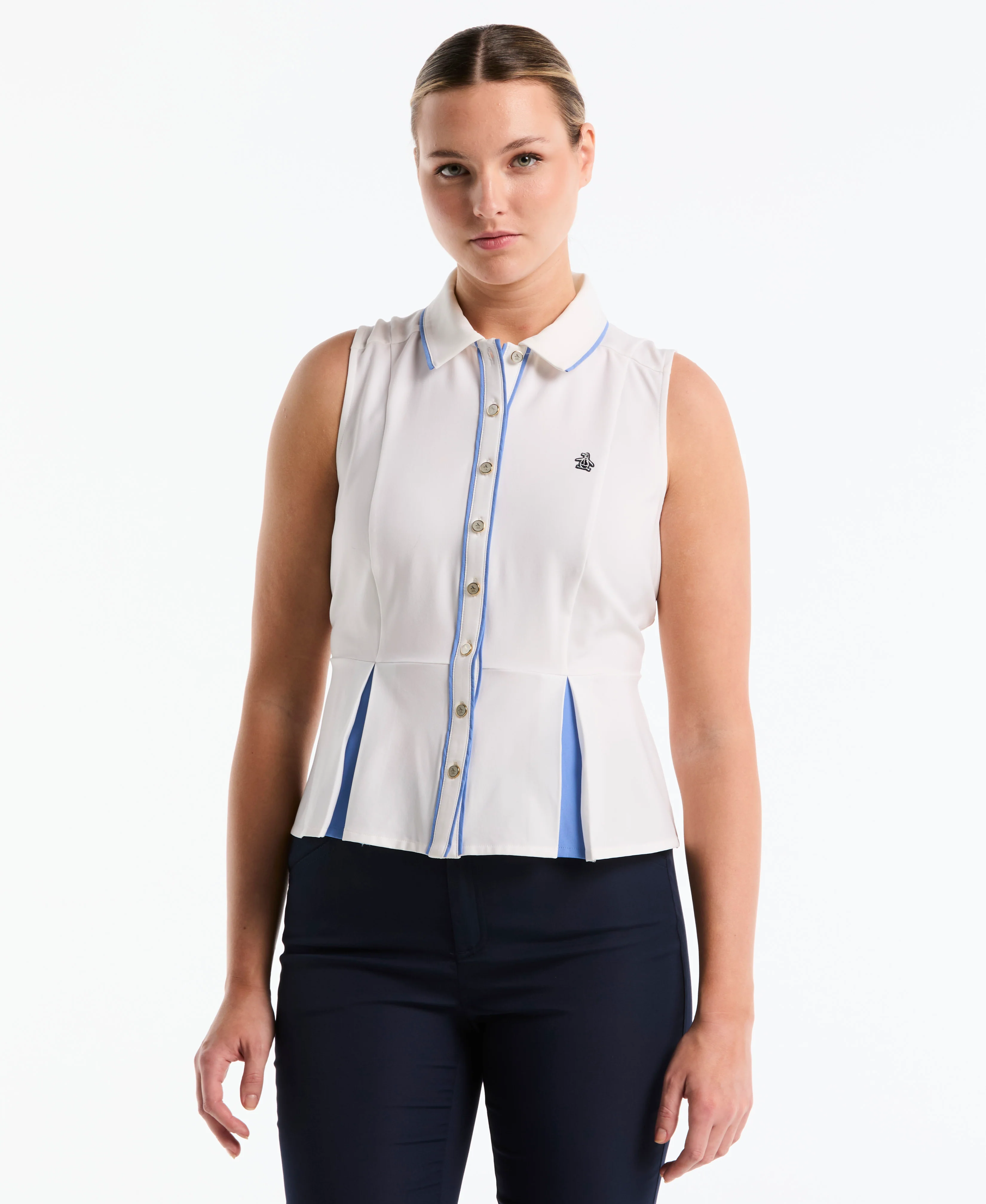 Women's Peplum Blocked Golf Polo