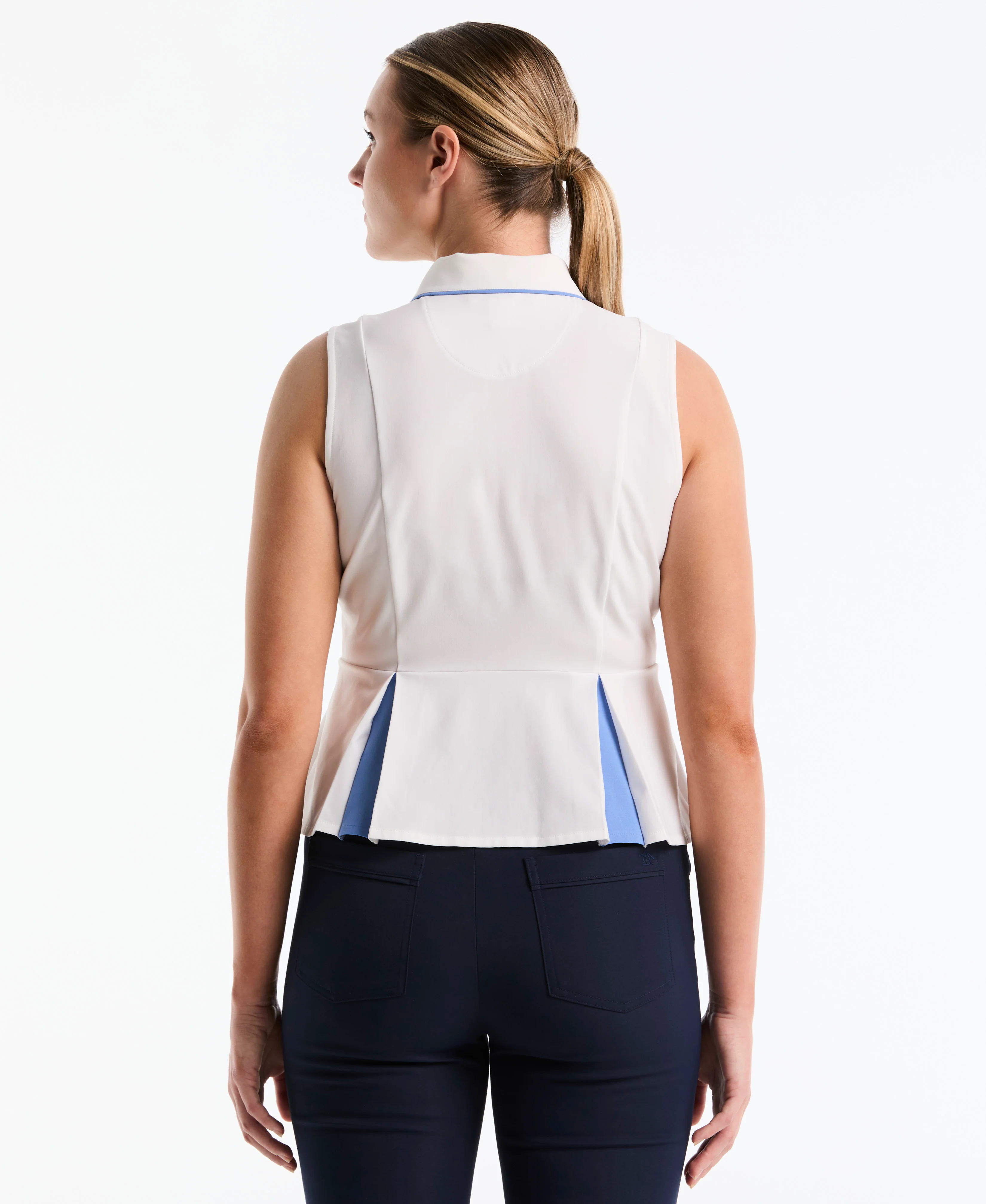 Women's Peplum Blocked Golf Polo - Image 2