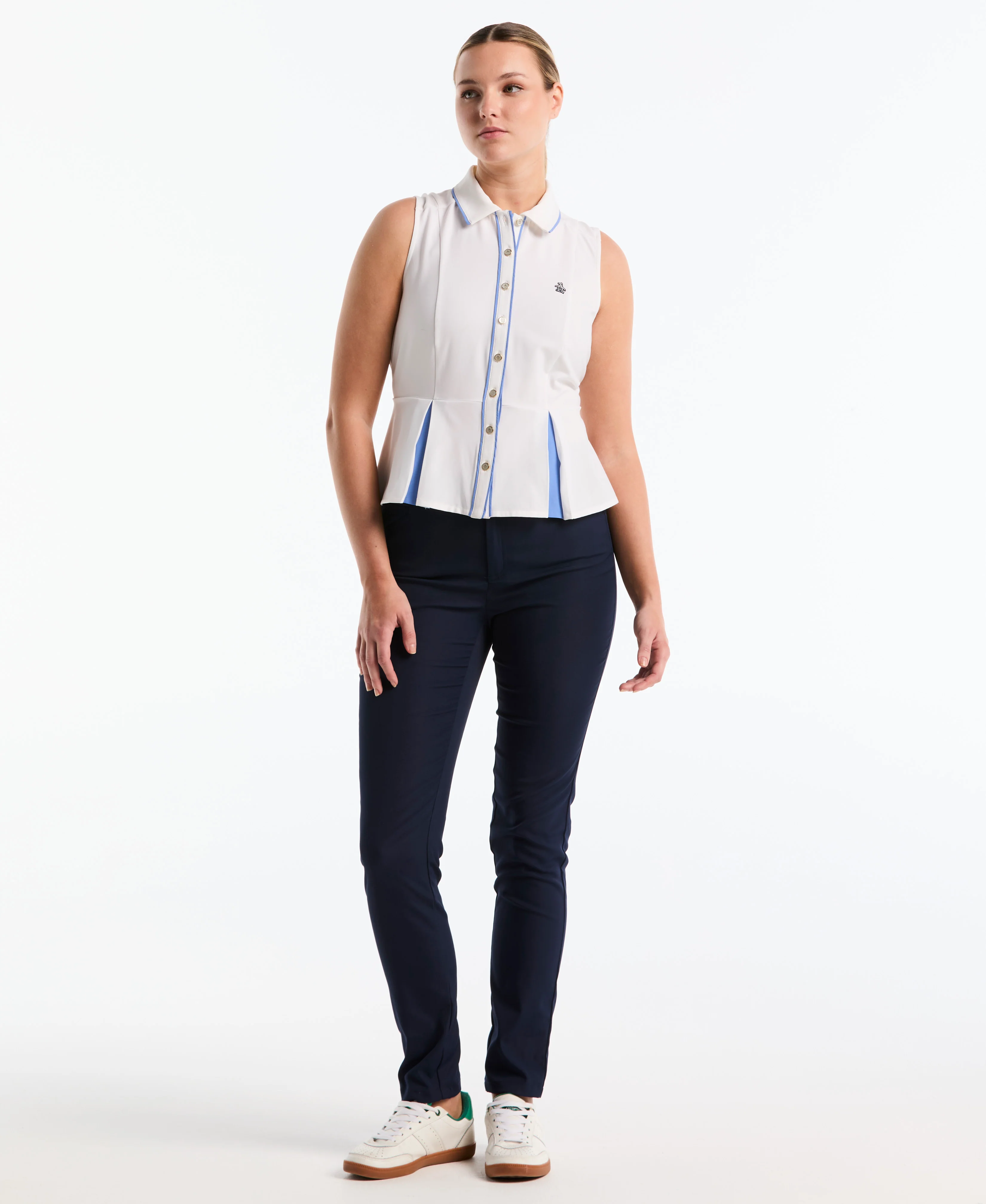 Women's Peplum Blocked Golf Polo - Image 5