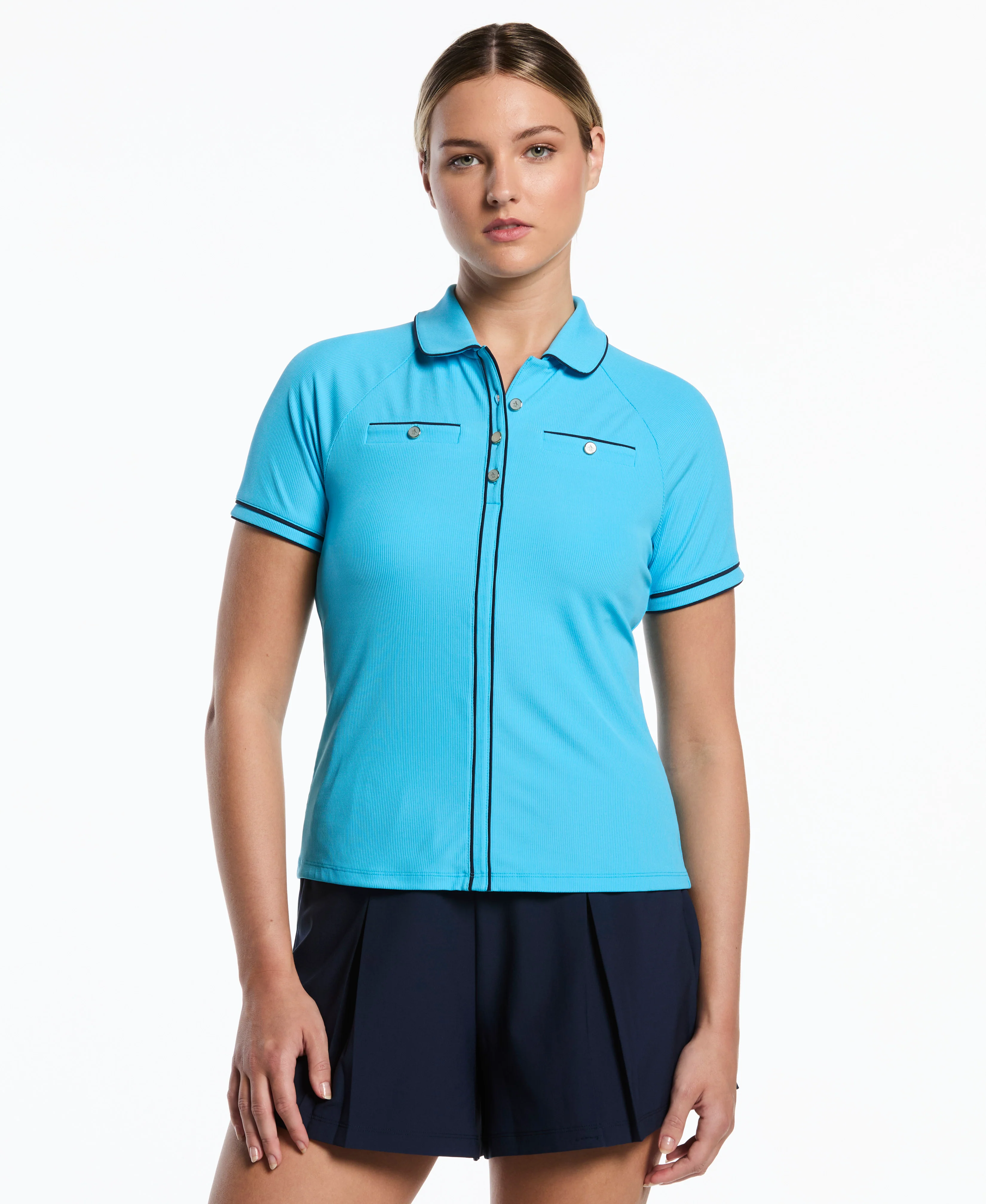 Women's Ribbed Tipped Golf Polo